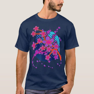 Camiseta Flor Bonito japonês Sakura 80s Cereja Vaporwave