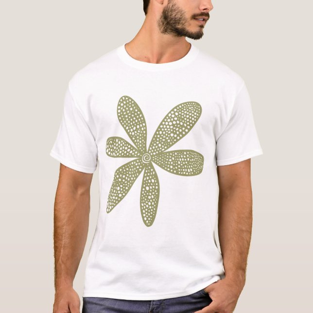 Camiseta Flor bonito - Khaki (Frente)