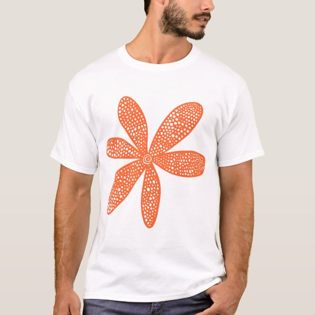 Camiseta Flor bonito - Laranja de outono (Frente)