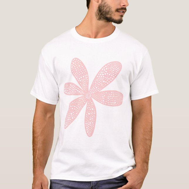 Camiseta Flor bonito - Rosa Esmaecido (Frente)