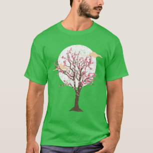 Camiseta Flor bonito Rosa Sakura Árvore Japão - Cereja Vint