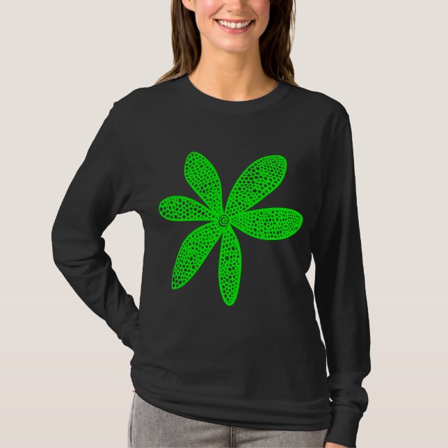 Camiseta Flor bonito - Verde (Frente)