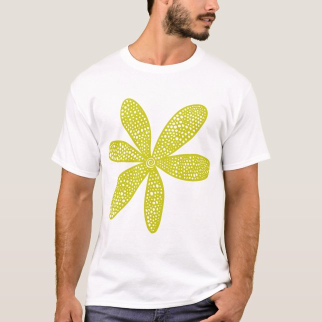 Camiseta Flor bonito - Verde-Banana (Frente)