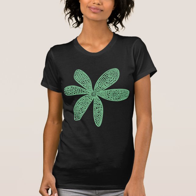 Camiseta Flor bonito - Verde desaparece (Frente)