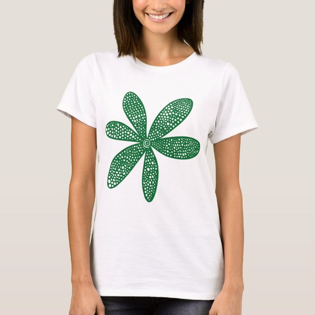 Camiseta Flor bonito - Verde Floresta (Frente)