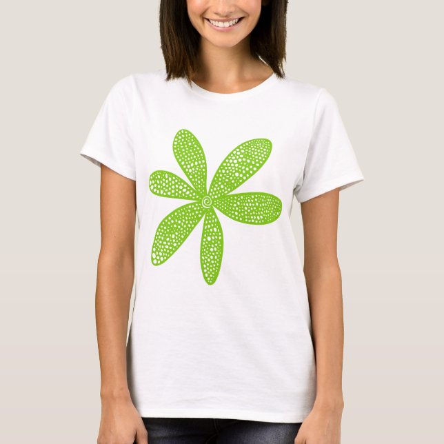 Camiseta Flor bonito - Verde marciano (Frente)