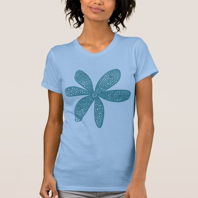 Camiseta Flor bonito - Verde Oceano (Frente)