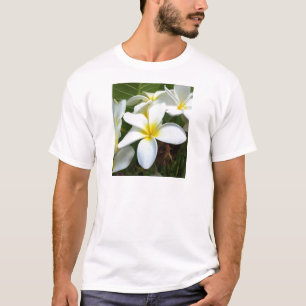 Camiseta Flor branca do Plumeria de Havaí