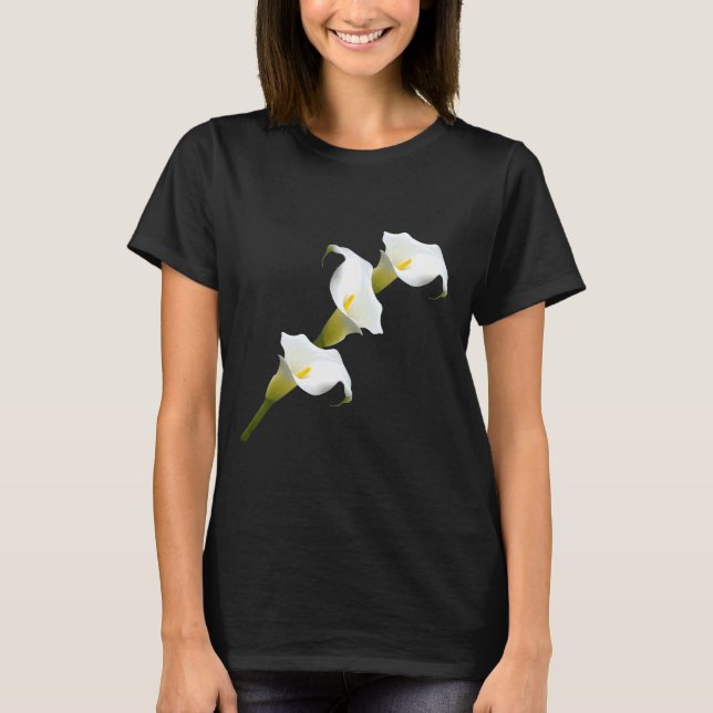 Camiseta Flor Branco Calla Lilly Floral (Frente)