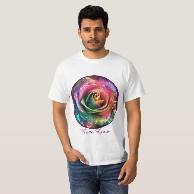 Camiseta Flor Celestial: Rosa de Alienígena (Frente Completa)