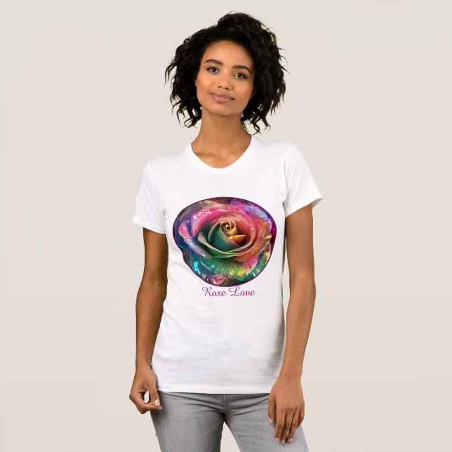 Camiseta Flor Celestial: Rosa de Alienígena (Frente Completa)
