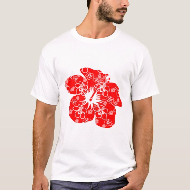 Camiseta Flor Clássica do Havaí Hibiscus (Frente)