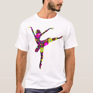 Camiseta Flor Colorida Ballerina Para Balé