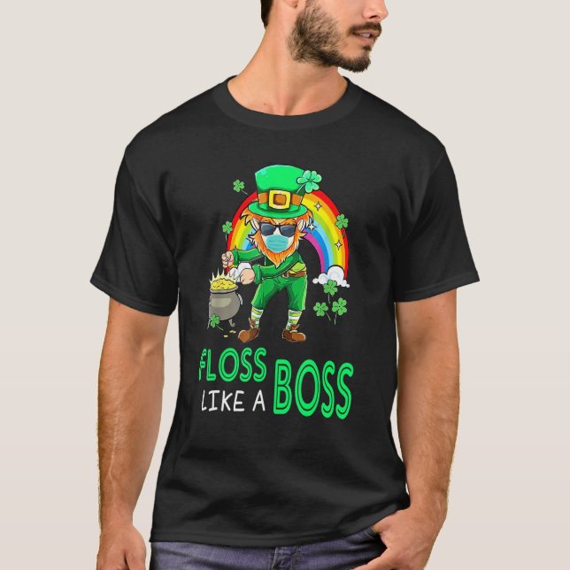 Camiseta Flor Como Um Chefe Flossing Le Pre Cha Un Rua Patr (Frente)
