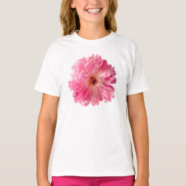 Camiseta Flor cor-de-rosa da peônia