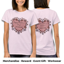 Camiseta Flor Coração Feliz Dia das Mães Empresa Hashtag