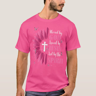 Camiseta Flor Cristã Religiosa Abençoada Por Deus Amado Por