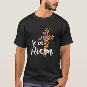 Camiseta Flor Cruzado Ele É Páscoa Risen Cristo Jesus Relax