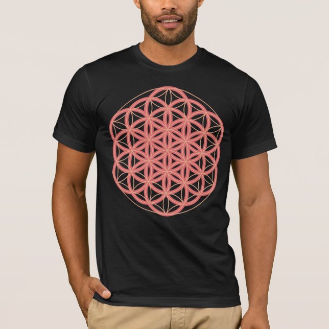 Camiseta flor da geometria sagrada da vida (Frente)
