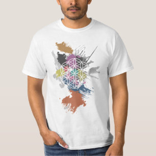 Camiseta Flor da pintura do Grunge da vida