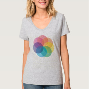 Camiseta Flor da roda de cor