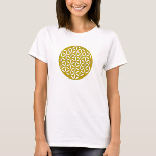 Camiseta Flor da Vida 2 - dourado perfurado