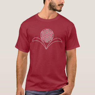 Camiseta Flor da Vida / Blume des Lebens - folhas brancas