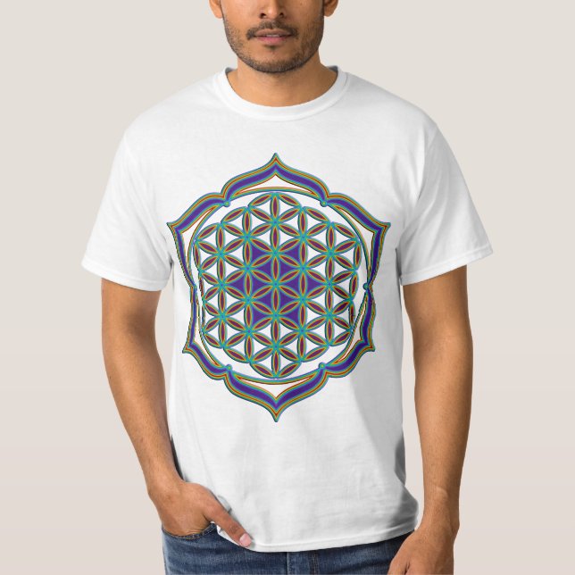 Camiseta Flor Da Vida / Blume des Lebens - Lotus Contour (Frente)