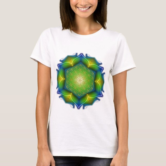 Camiseta FLOR DA VIDA / Blume des Lebens - Mandala V (Frente)
