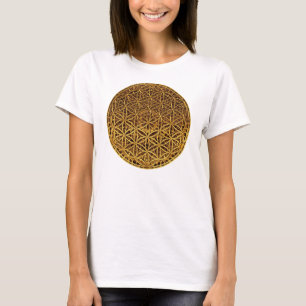Camiseta Flor da Vida / Blume des Lebens - ouro medular