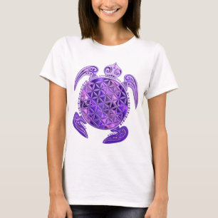Camiseta Flor da Vida / Blume des Lebens - tartaruga roxa