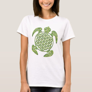 Camiseta Flor da Vida / Blume des Lebens - tartaruga verde