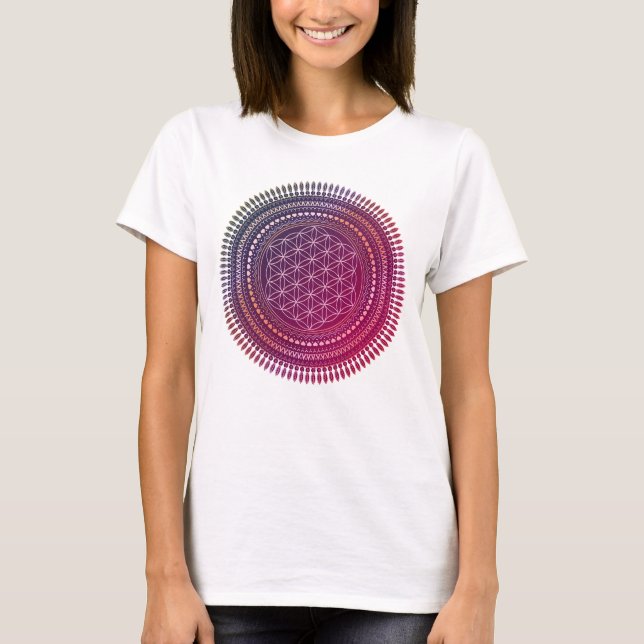 Camiseta Flor Da Vida - Indígenas Mandala 3a (Frente)