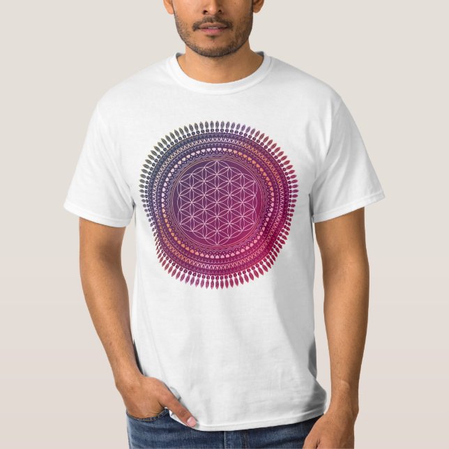 Camiseta Flor Da Vida - Indígenas Mandala 3a (Frente)