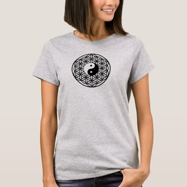 Camiseta flor da vida - yin yang (Frente)