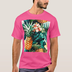 Camiseta Flor de Abacaxi Tropical Havaiana