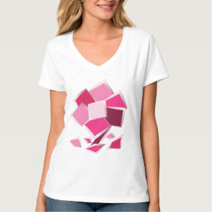 Camiseta flor de abstrato fuchsia