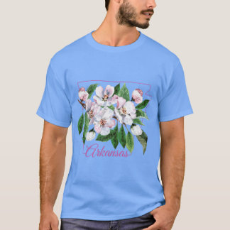 Camiseta Flor de Água de Flor de Maçã do Estado de Arkansas