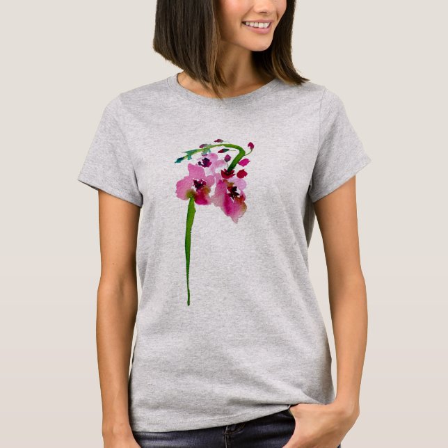 Camiseta Flor de água-forte rosa Verbascum blush (Frente)