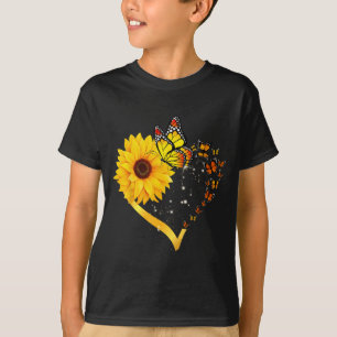 Camiseta Flor de Amarela Verão Floral Girassol Coração Amor