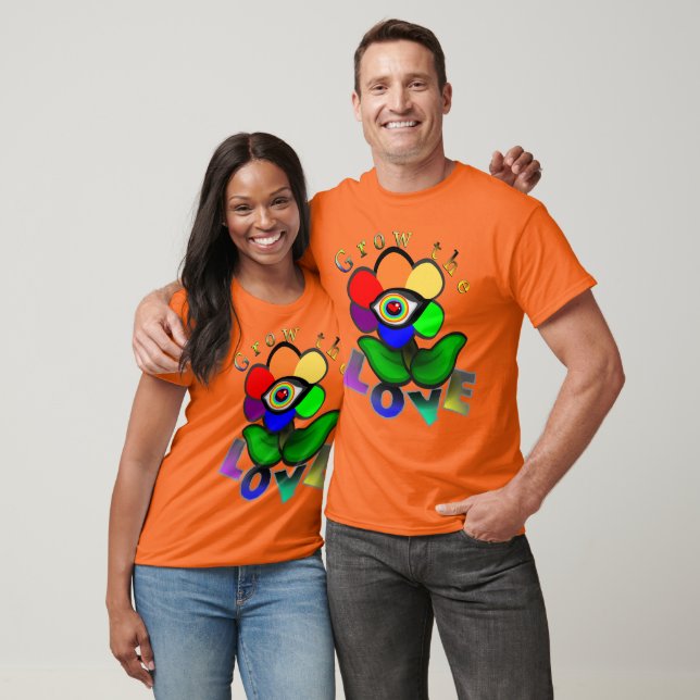 Camiseta Flor de Amor Arco-íris (Unissex)