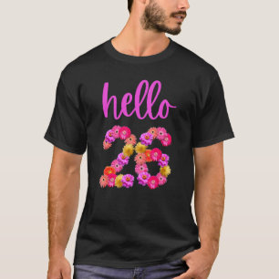 Camiseta Flor de Aniversário de 26 Anos Alô 26 É O Meu 26º 