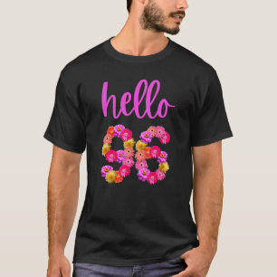 Camiseta Flor de Aniversário de 96 Anos Alô 96 É O Meu 96º