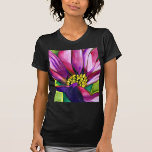 Camiseta Flor de aranha-aquática roxa africana Daisy