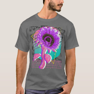 Camiseta Flor de Arte com Flor com Flor com Estilos Retroat