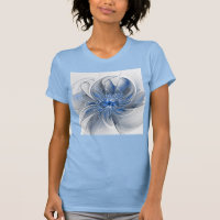 Flor de Arte Fracionada com Cinza Azul abstrato