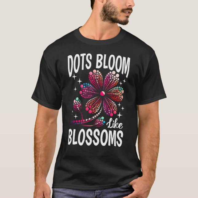 Camiseta Flor de Arte Ponto Colorida (Frente)