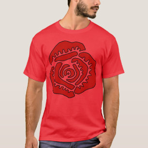 Camiseta Flor de Begônia Vermelha Escarlate Hippie Festival