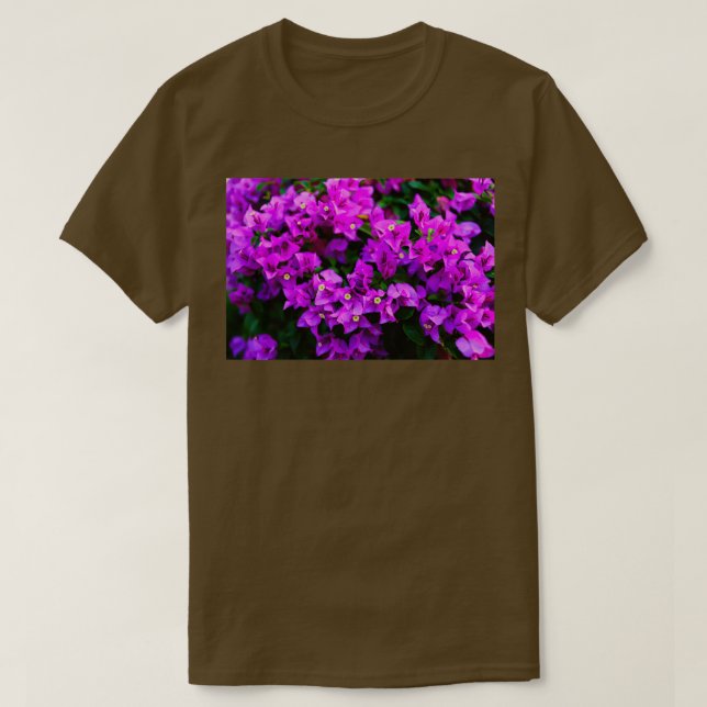 Camiseta Flor de bougainvillea roxa 1 (Frente do Design)
