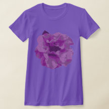 Camiseta Flor de Camélia Roxa Moderna